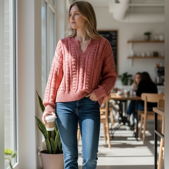 New In Pink V-Neck Women’s sweater. - Picture 5 of 5